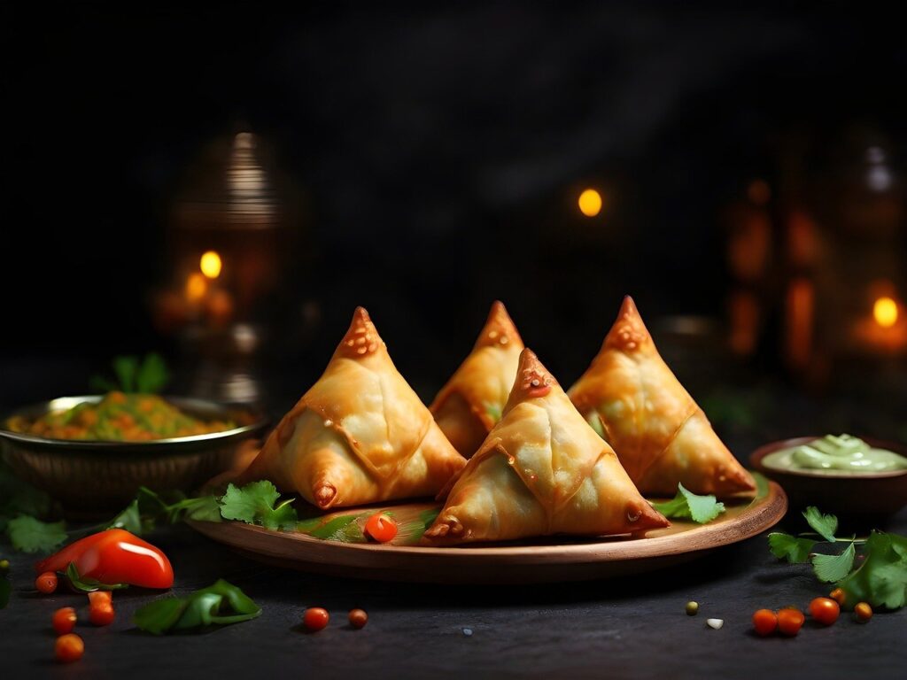 Best, Delicious, and Crispy Samosas With Tangy Tamarind Chutney At Tandoori Bliss Restaurant Adelaide Australia