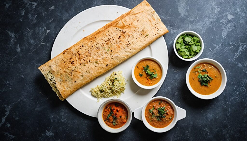 Indulge in the flavors of authentic South Indian cuisine at Tandoori Bliss, where the best Onion Rava Dosa awaits your discerning palate.